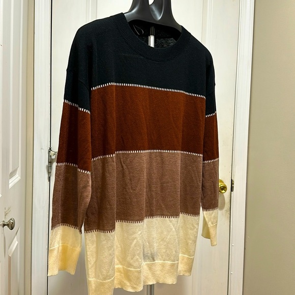 BloomChic Super soft Essentials Color block Contrast Round Neck Pullover XL - Picture 4 of 7